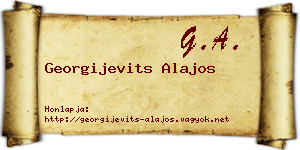 Georgijevits Alajos névjegykártya